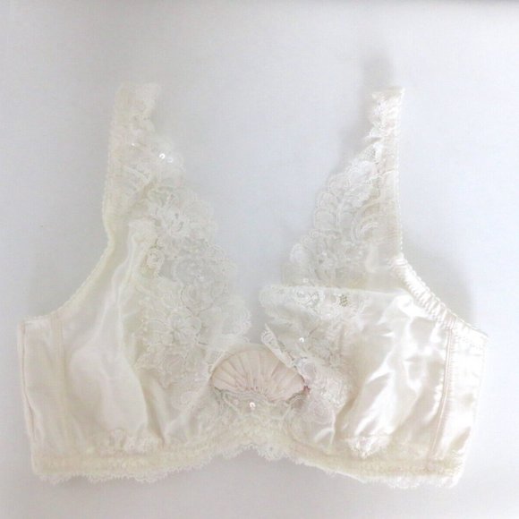 NEW EVE'S TEMPTATION SILK UNLINED FLORAL LACE BRA/PANTIES 2PC SET - Picture 2 of 16